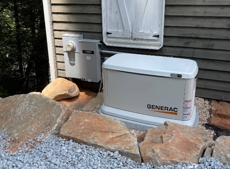 generator installed outside house